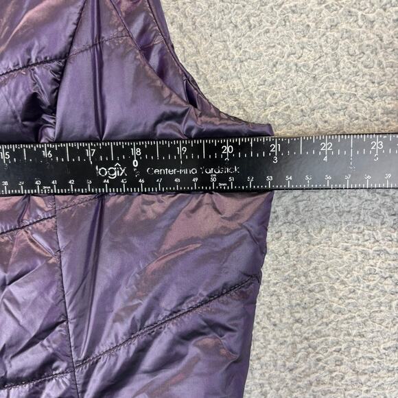 Chicos Zenergy Puffer Vest 8/10 Purple Gorpcore Nylon Full Zip Pockets w/ Bag - Picture 7 of 10